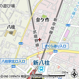千葉県松戸市金ケ作43-80周辺の地図