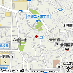 足立伊興二郵便局 ＡＴＭ周辺の地図