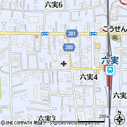 松戸市六実駅第２自転車駐車場周辺の地図