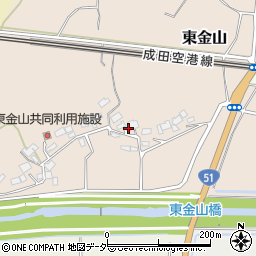 千葉県成田市東金山256周辺の地図