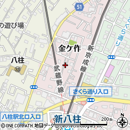 千葉県松戸市金ケ作43-87周辺の地図