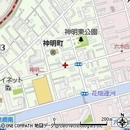 東京都足立区神明2丁目周辺の地図