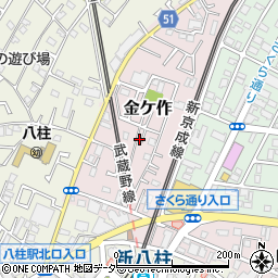 千葉県松戸市金ケ作43-1周辺の地図
