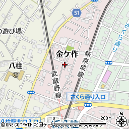 千葉県松戸市金ケ作43-107周辺の地図