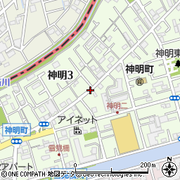 東京都足立区神明周辺の地図