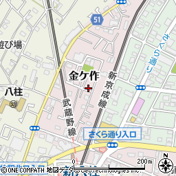 千葉県松戸市金ケ作43-11周辺の地図
