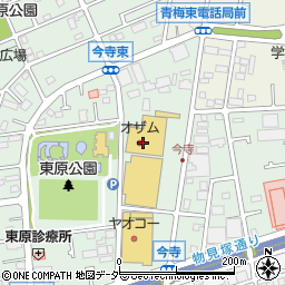 スーパーオザム　青梅今寺店周辺の地図