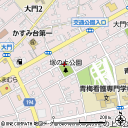 塚の上公園トイレ周辺の地図