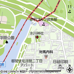 氷川神社　社務所周辺の地図