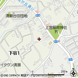 東京都清瀬市下宿1丁目222周辺の地図