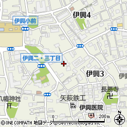 東京都足立区伊興周辺の地図
