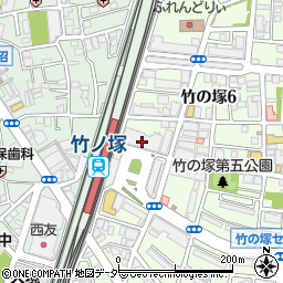 ピーコックストア竹の塚店周辺の地図