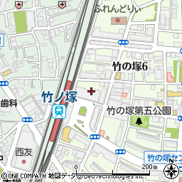 株式会社白洋舎　松坂屋ストア竹の塚サービス店周辺の地図