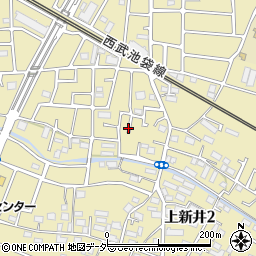 埼玉県所沢市上新井2丁目56周辺の地図