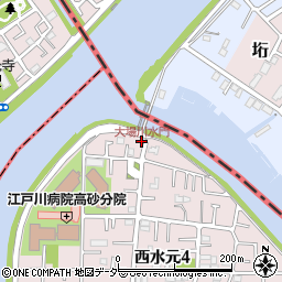 大場川水門周辺の地図