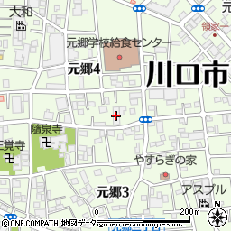 川口元郷ショートステイそよ風周辺の地図