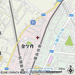 千葉県松戸市金ケ作43-197周辺の地図