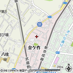 千葉県松戸市金ケ作43-155周辺の地図