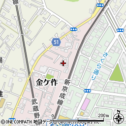 千葉県松戸市金ケ作43-191周辺の地図