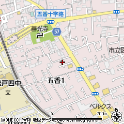 ローソン松戸五香店周辺の地図