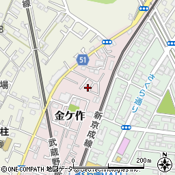 千葉県松戸市金ケ作43-177周辺の地図