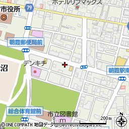 朝霞郵便局前周辺の地図