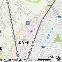 千葉県松戸市金ケ作43-175周辺の地図