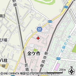 千葉県松戸市金ケ作43-72周辺の地図