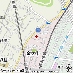 千葉県松戸市金ケ作43-54周辺の地図