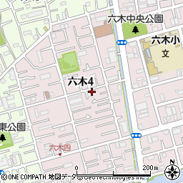 東京都足立区六木4丁目周辺の地図