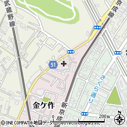 千葉県松戸市金ケ作58-53周辺の地図