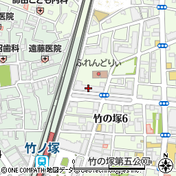 都市再生機構竹の塚単身職員宿舎周辺の地図