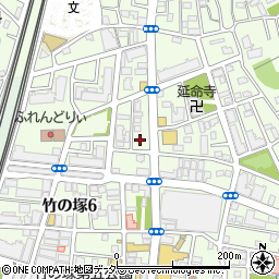 アイアイパーキング竹の塚第１駐車場周辺の地図