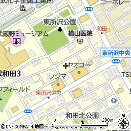 ヤオコー東所沢店駐車場周辺の地図