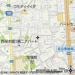 東京都足立区西保木間1丁目周辺の地図