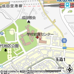 成田市役所　学校給食センター周辺の地図