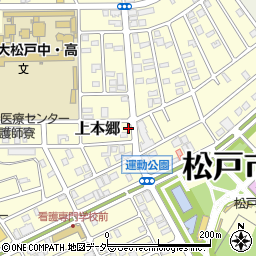 千葉県松戸市上本郷3712-1周辺の地図