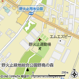 埼玉県新座市野火止周辺の地図
