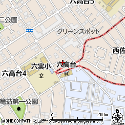 千葉県松戸市六高台5丁目70周辺の地図