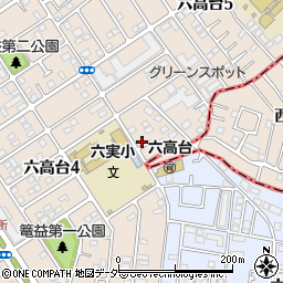 千葉県松戸市六高台5丁目71周辺の地図