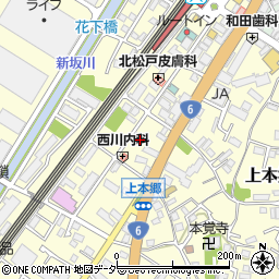 千葉県松戸市上本郷402-1周辺の地図