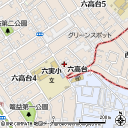 千葉県松戸市六高台5丁目72周辺の地図