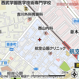 埼玉県所沢市喜多町周辺の地図
