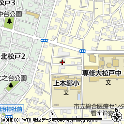 千葉県松戸市上本郷3595-2周辺の地図