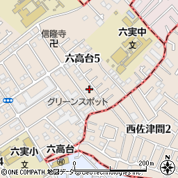 千葉県松戸市六高台5丁目100周辺の地図
