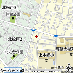 千葉県松戸市上本郷3460-1周辺の地図