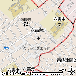 千葉県松戸市六高台5丁目97周辺の地図