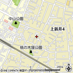 埼玉県所沢市上新井4丁目70周辺の地図