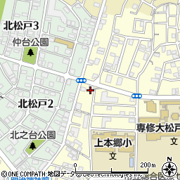 千葉県松戸市上本郷3460-2周辺の地図
