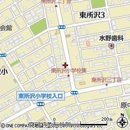 埼玉県所沢市東所沢周辺の地図